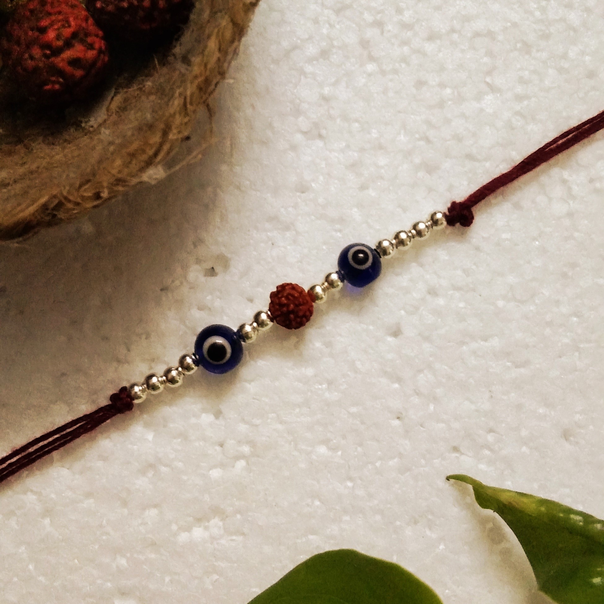 Traditional Rakhi with Acrylic Beads, Glass